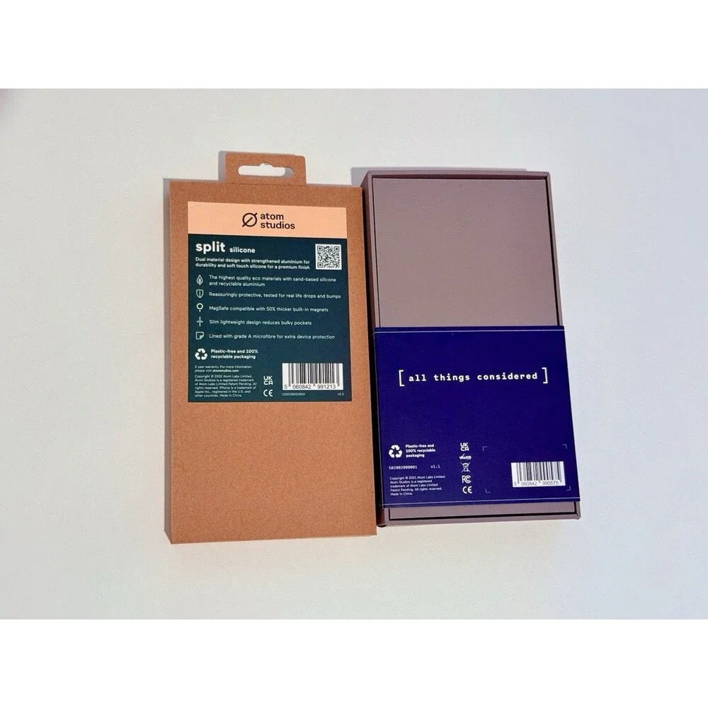 Atom Studios iPhone 14 Case + USB-C MFi-Certified Lightning Cable – New – Gift
